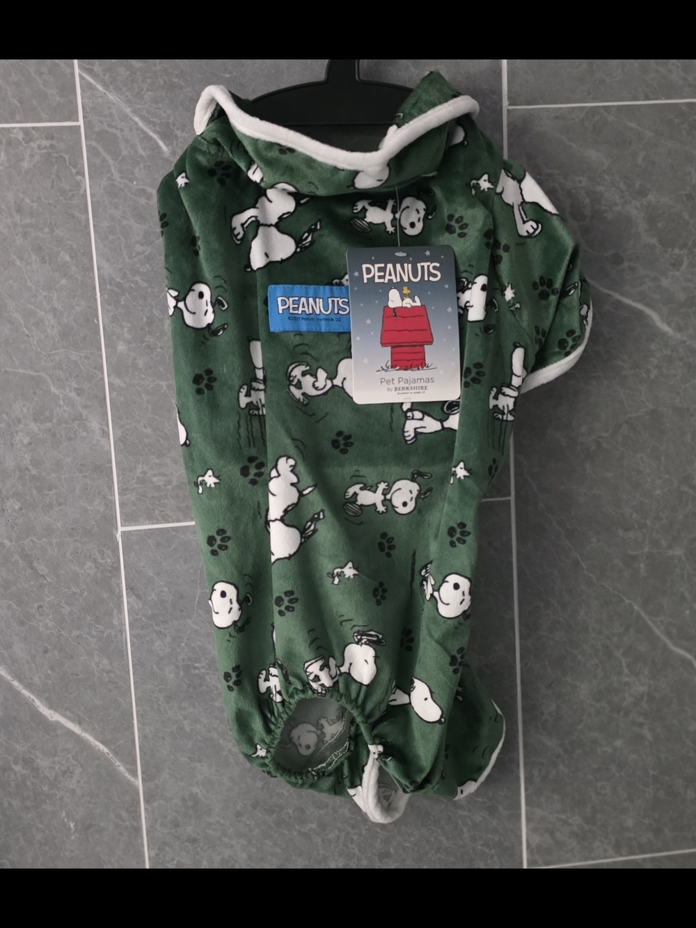 NWT Peanuts Berkshire Blanket Green Snoopy Woodstock Paw Pajamas Dog Cat Pet S